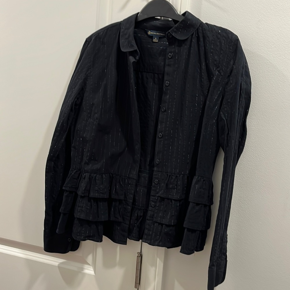 Brooks Brothers blouse with shimmer and ruffles